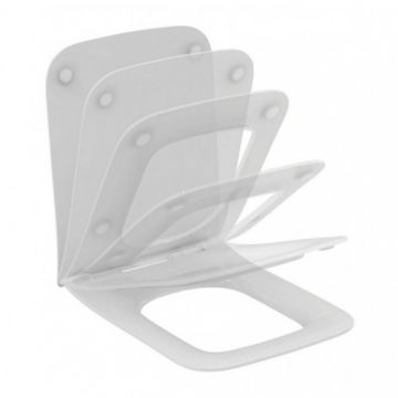 Capac wc Ideal Standard Blend Cube slim, soft-close - Culoare Alb pal