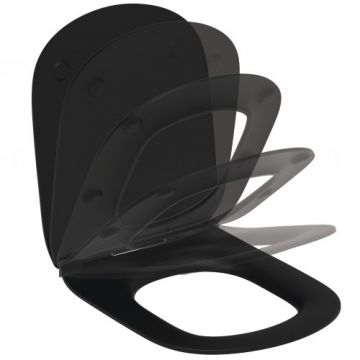 Capac wc Ideal Standard Tesi soft-close, slim negru - Culoare Negru