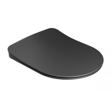 Capac wc Ravak Uni Chrome Flat cu inchidere lenta  negru mat