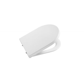 Capac WC Roca Inspira Round Compact cu inchidere lenta si QuickRelease  alb