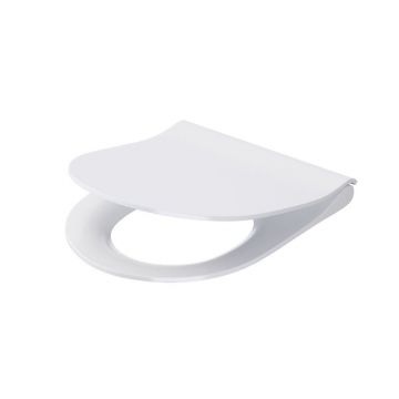 Capac WC slim, Cersanit, City, cu buton pentru demontare, alb
