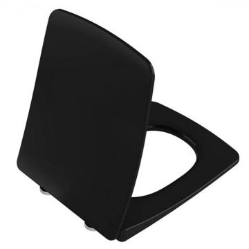 Capac WC slim, inchidere lenta soft close, functie de eliberare rapida, negru   122-070R009