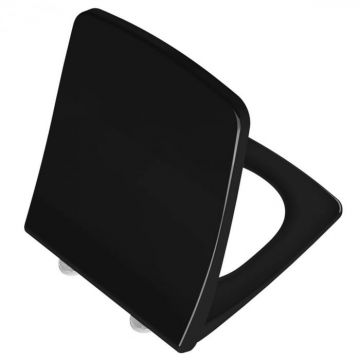 Capac WC slim, inchidere lenta soft close, functie de eliberare rapida, negru   132-070R009