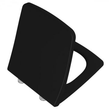 Capac WC slim, inchidere lenta soft close, functie de eliberare rapida, negru mat   132-083R009